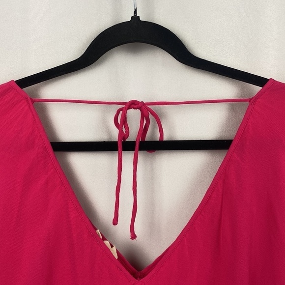 Anthropologie Let Me Be Forever That Girl Sheer Flowy Mini Dress - Hot Pink - M - Picture 13 of 13